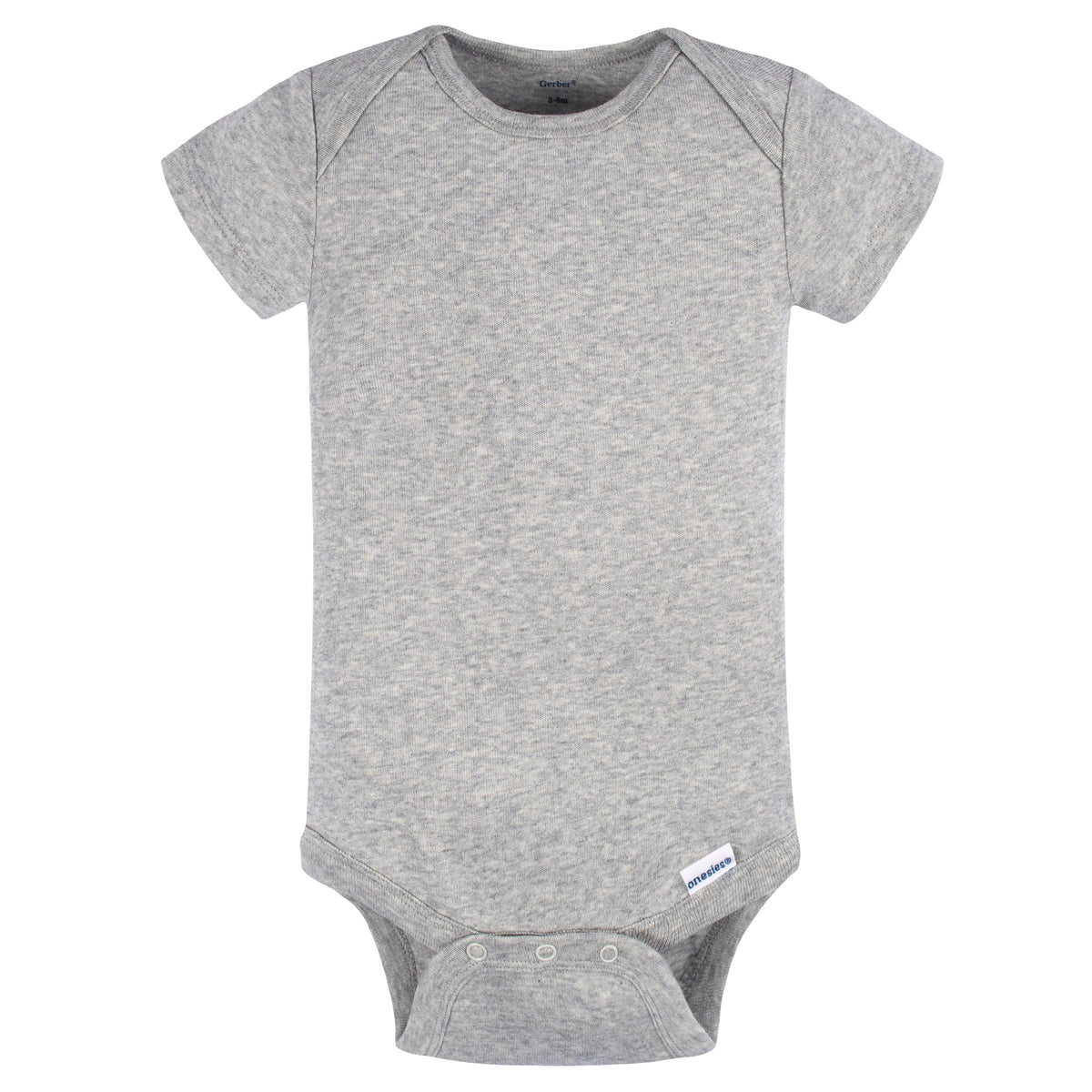 5-Pack Baby Neutral Grey/ Lt Grey Heather Short Sleeve Onesies Bodysuits, additional view 2