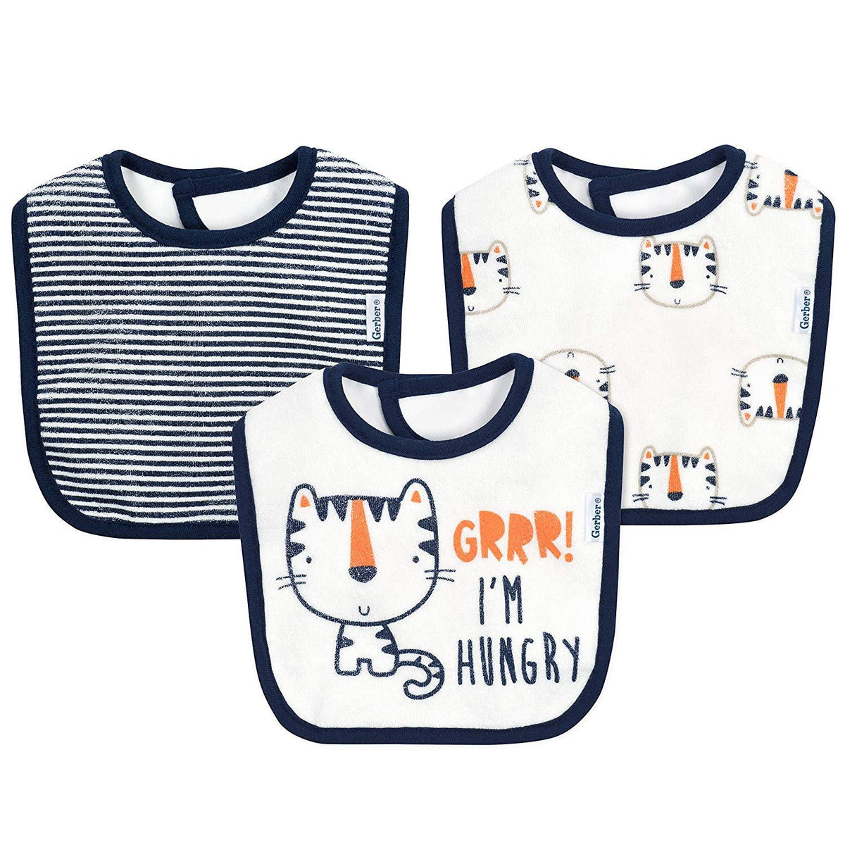 3-Pack Boys Tiger Dribbler Bibs