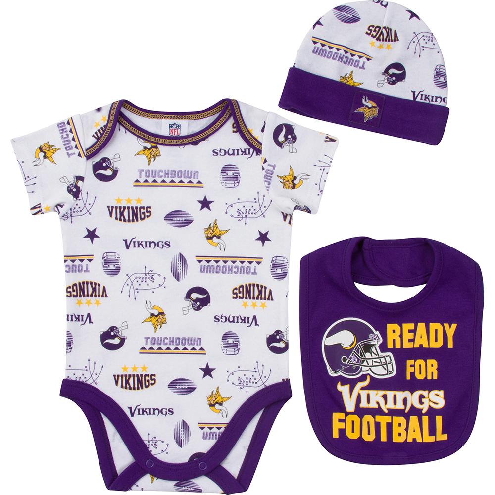 Vikings Baby Boy Bodysuit, Cap and Bib Set