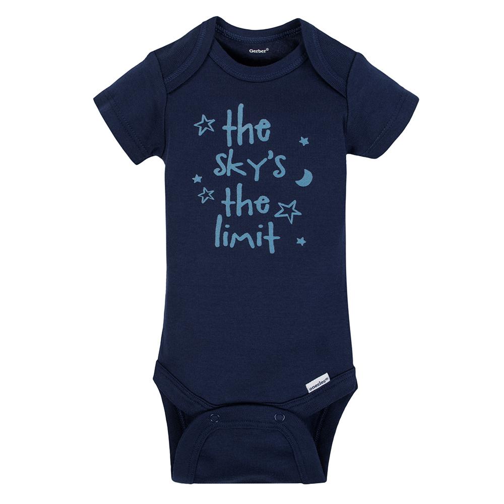 5-Pack Boys Organic Rocket Short Sleeve Onesies Bodysuits, additional view 1