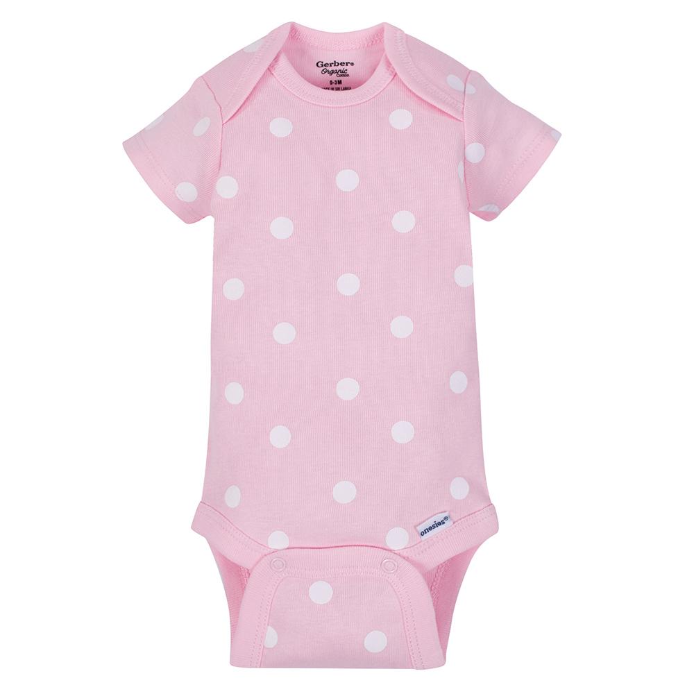 5-Pack Girls Organic Bear Onesies Brand Short Sleeve Bodysuits, additional view 3