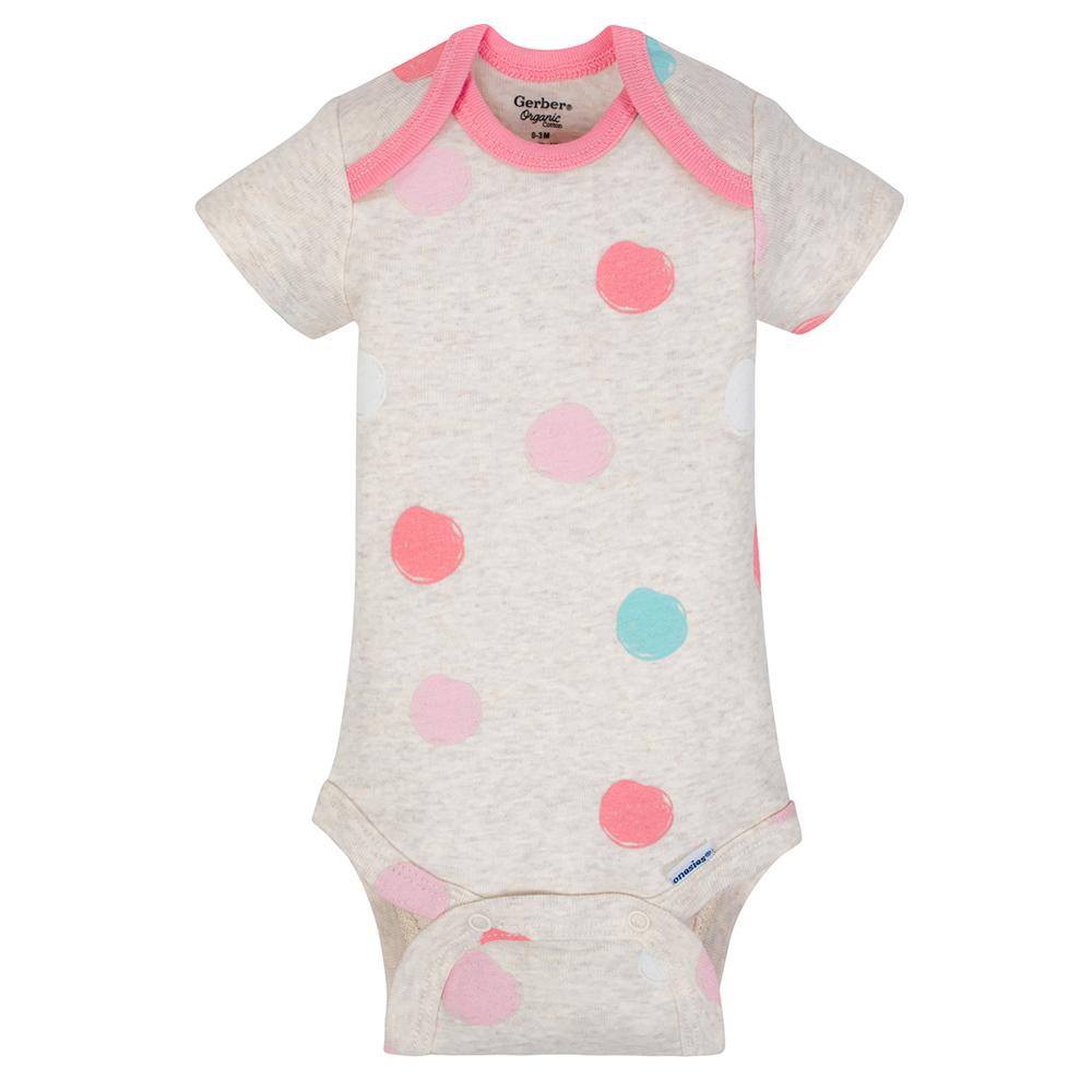 5-Pack Girls Organic Bunny Onesies Brand Short Sleeve Bodysuits, additional view 3