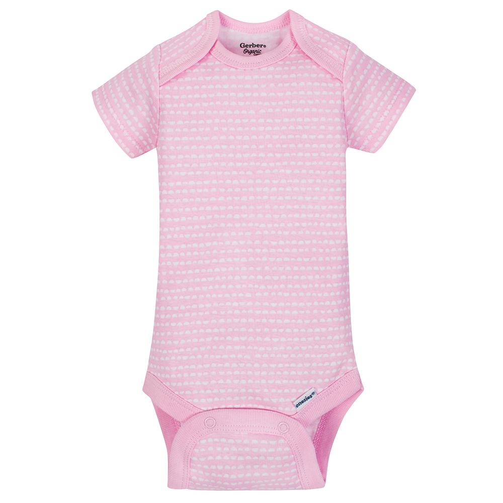 5-Pack Girls Organic Bunny Onesies Brand Short Sleeve Bodysuits, additional view 4