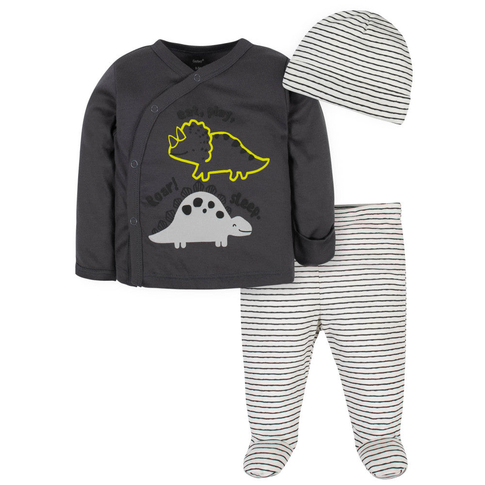 3-Piece Baby Boys Camo Dinosaur Take-Me-Home Set