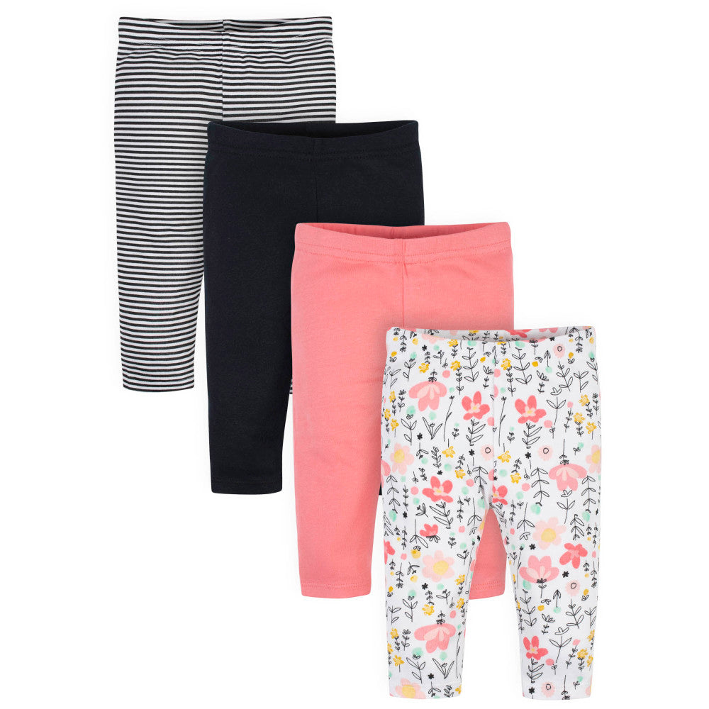 4-Pack Baby Girls Garden Floral Pants