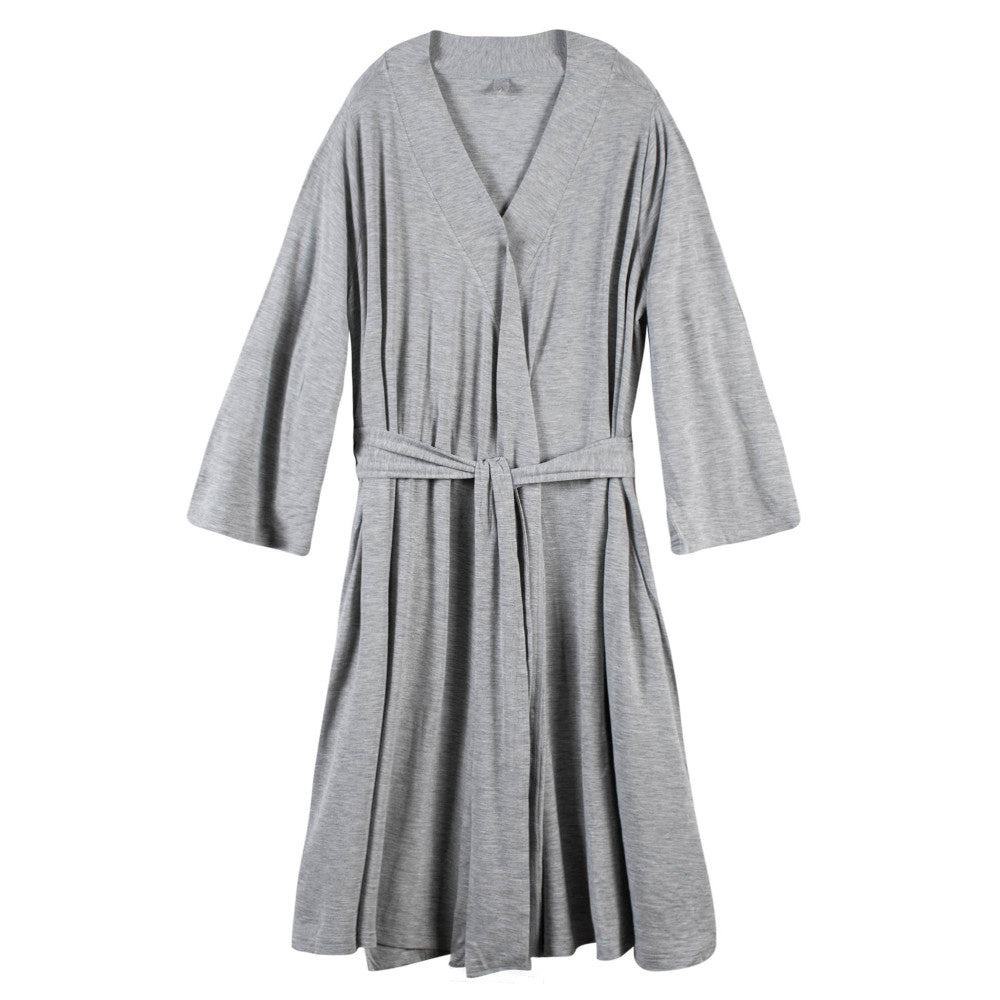 2-Piece Baby Neutral Gray Heather Robe & Swaddle Blanket Set, additional view 1