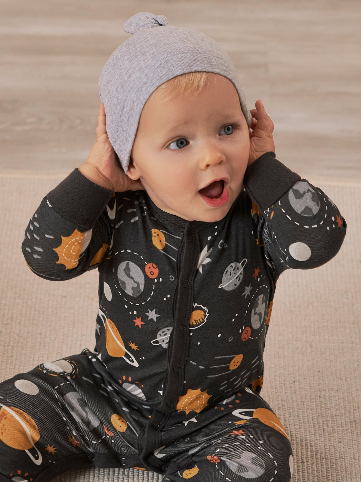 Modern Moments by Gerber Baby Boys Grey Cap, lifestyle photo 1