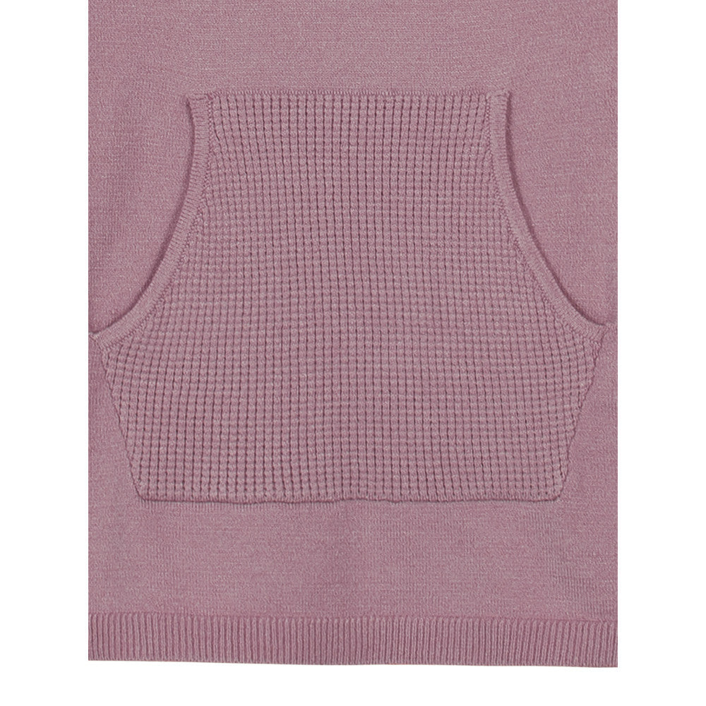 Modern Moments by Gerber 2-Piece Toddler Girls Dusky Orchid Hooded Sweater & Sweater Knit Pants, close-up detail 2