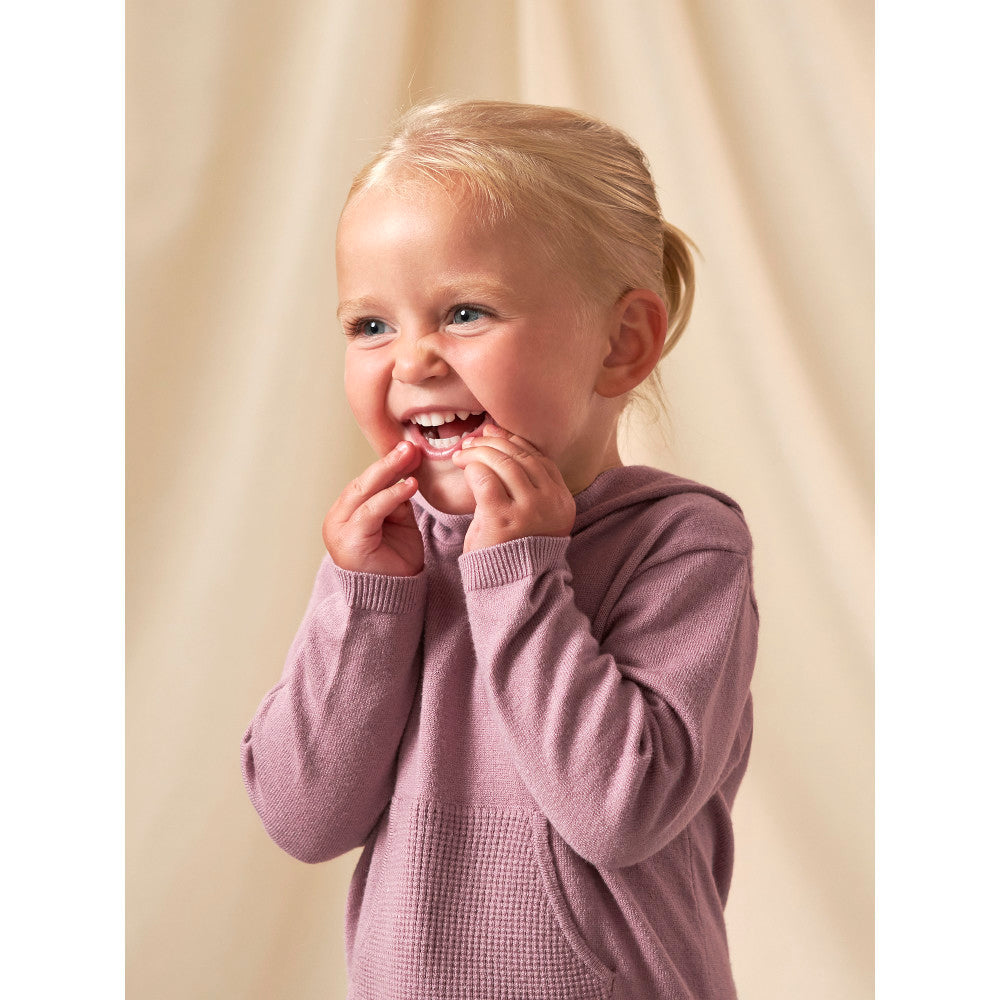 Modern Moments by Gerber 2-Piece Toddler Girls Dusky Orchid Hooded Sweater & Sweater Knit Pants, lifestyle photo 3