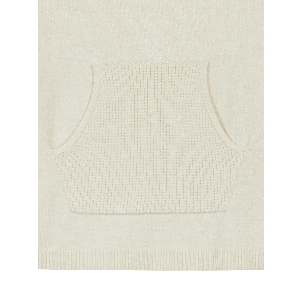 Modern Moments by Gerber 2-Piece Toddler Boys Oatmeal Heather Hooded Sweater & Sweater Knit Pants, close-up detail 2
