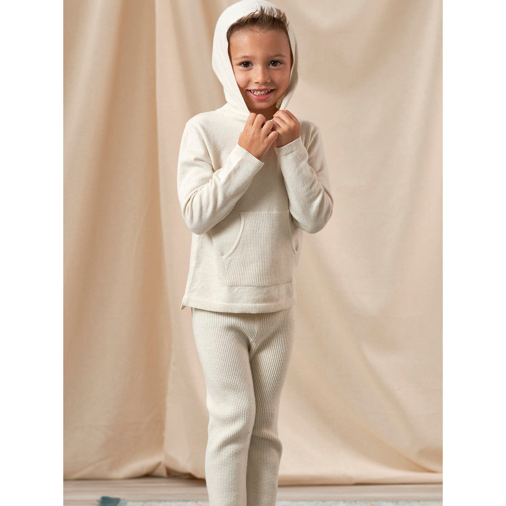 Modern Moments by Gerber 2-Piece Toddler Boys Oatmeal Heather Hooded Sweater & Sweater Knit Pants, lifestyle photo 3