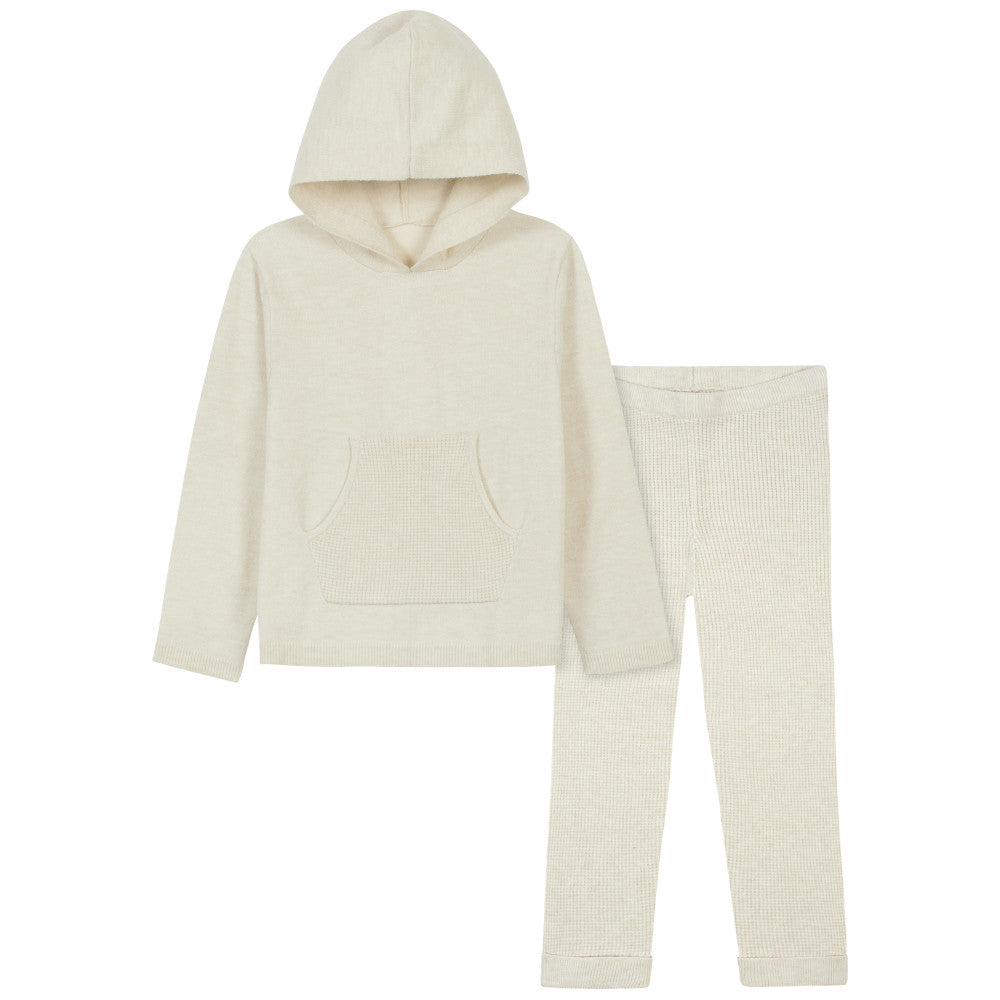 Modern Moments by Gerber 2-Piece Toddler Boys Oatmeal Heather Hooded Sweater & Sweater Knit Pants