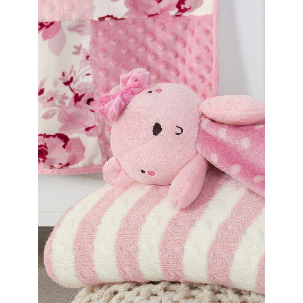 Modern Moments by Gerber Baby Girls Bear & Dots Oversized Security Blanket, lifestyle photo 1