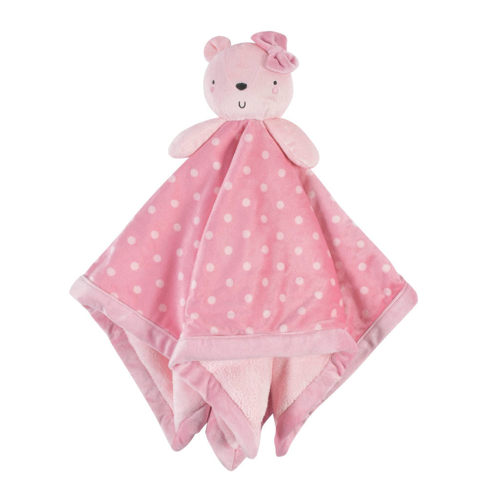 Modern Moments by Gerber Baby Girls Bear & Dots Oversized Security Blanket