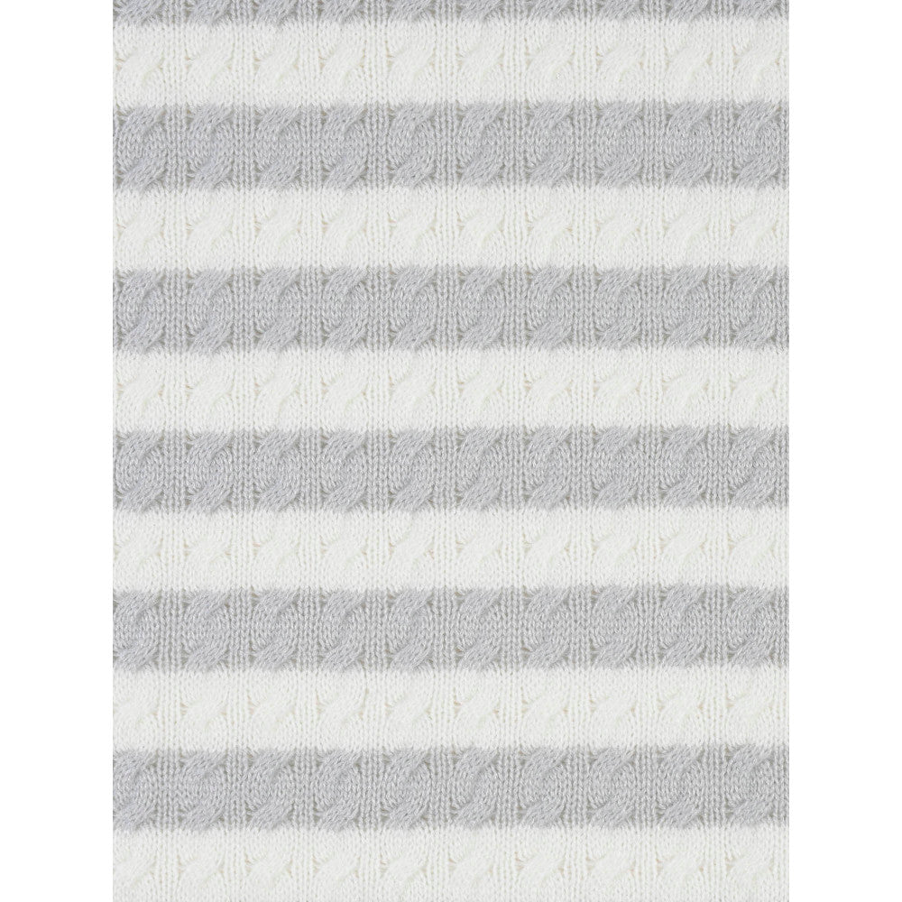 Modern Moments by Gerber Baby Boys Striped Cable Knit Blanket, close-up detail 1