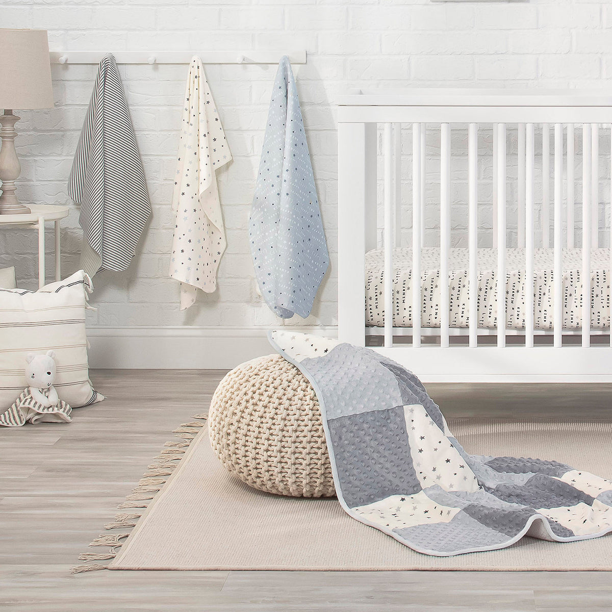 Modern Moments by Gerber Baby Boys Star Plush Blanket, lifestyle photo 1, view 2