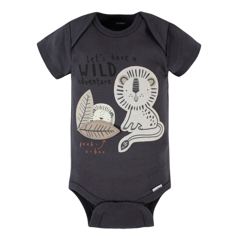5-Pack Baby Boys Lion Short Sleeve Onesies Bodysuits, additional view 1