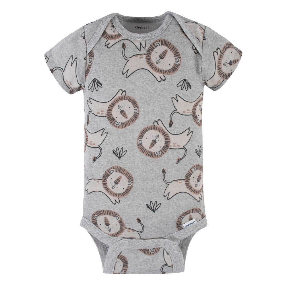 5-Pack Baby Boys Lion Short Sleeve Onesies Bodysuits, additional view 5