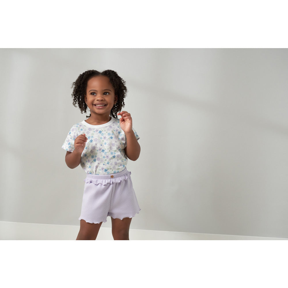 Modern Moments by Gerber 2-Pack Infant & Toddler Girls Flower Paperbag Shorts, lifestyle photo 1