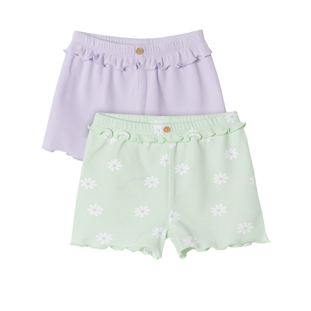 Modern Moments by Gerber 2-Pack Infant & Toddler Girls Flower Paperbag Shorts