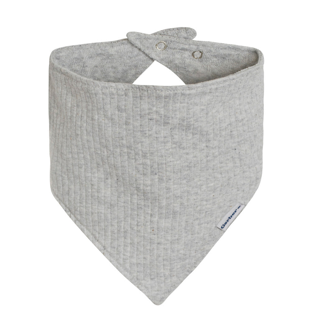 Modern Moments by Gerber Baby Boys Grey Bandana Bib, additional view 1