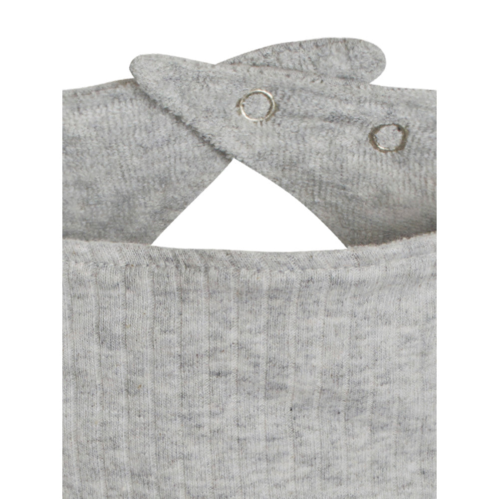 Modern Moments by Gerber Baby Boys Grey Bandana Bib, close-up detail 1