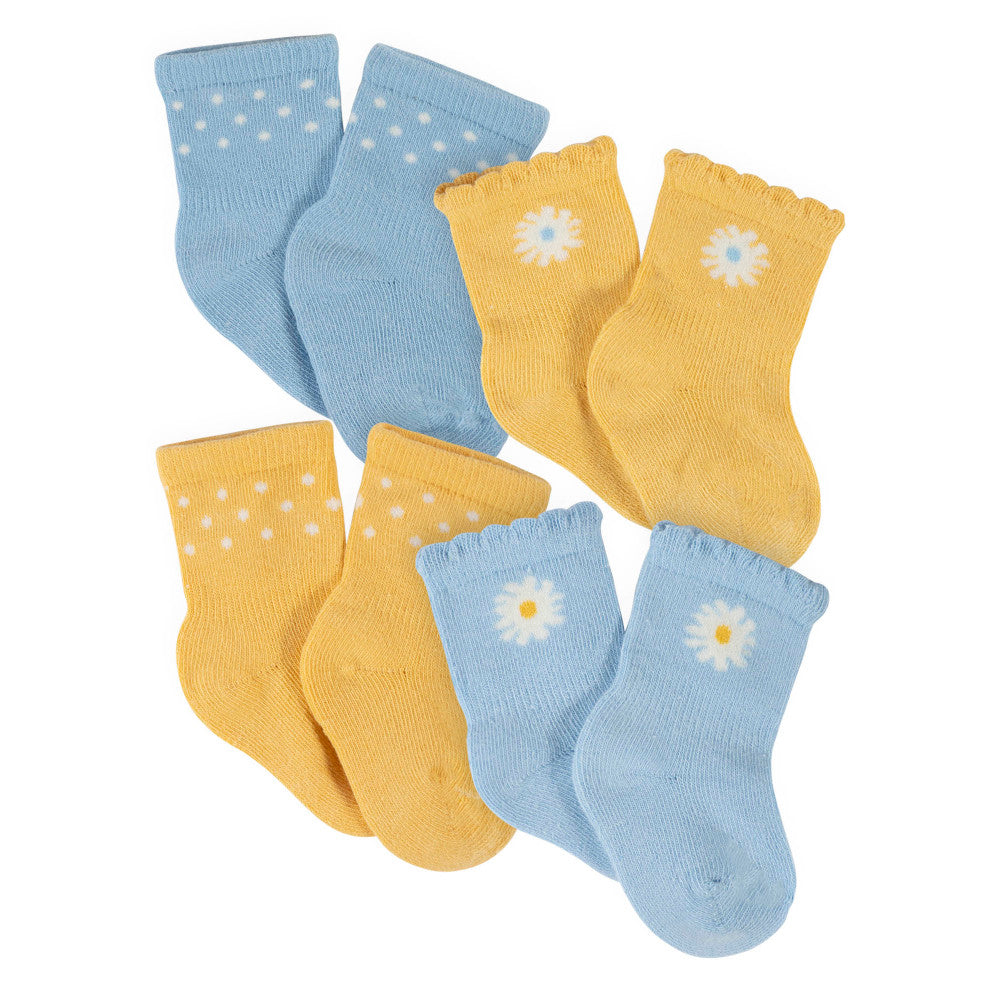 4-Pack Baby Girls Daisy Wiggle Proof Socks