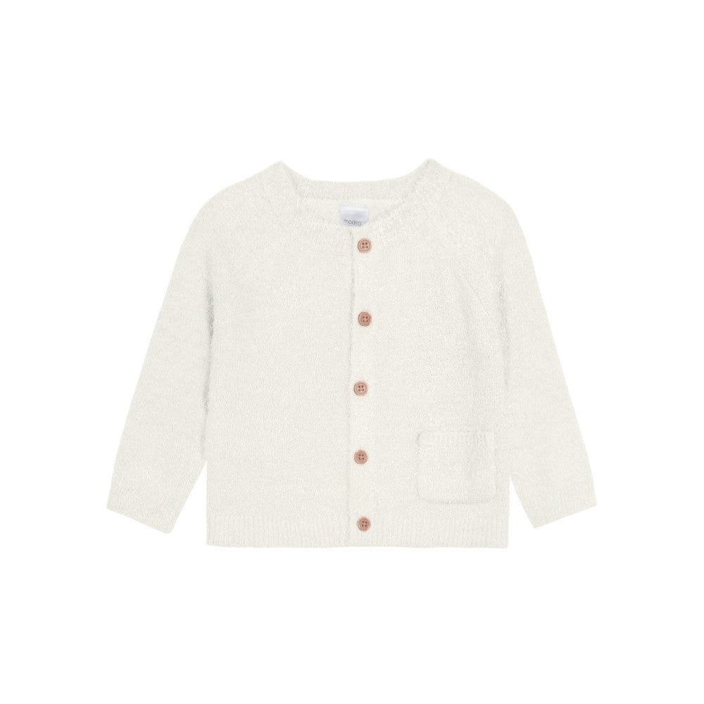 2-Piece Baby Neutral Ivory Silky Mink Cardigan & Jogger Pants Set, additional view 1