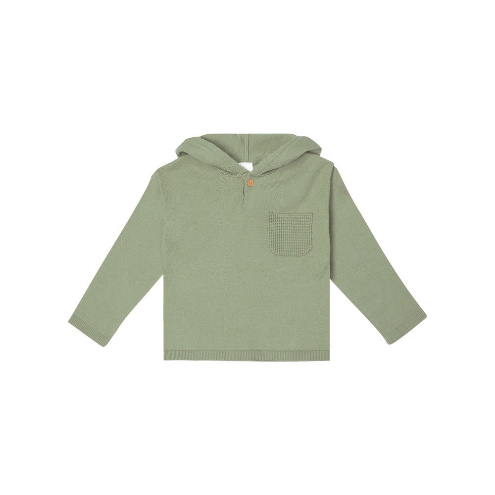 Modern Moments by Gerber 2-Piece Infant & Toddler Girls Green Waffle Sweater Knit Hooded Sweater & Legging Set, additional view 2