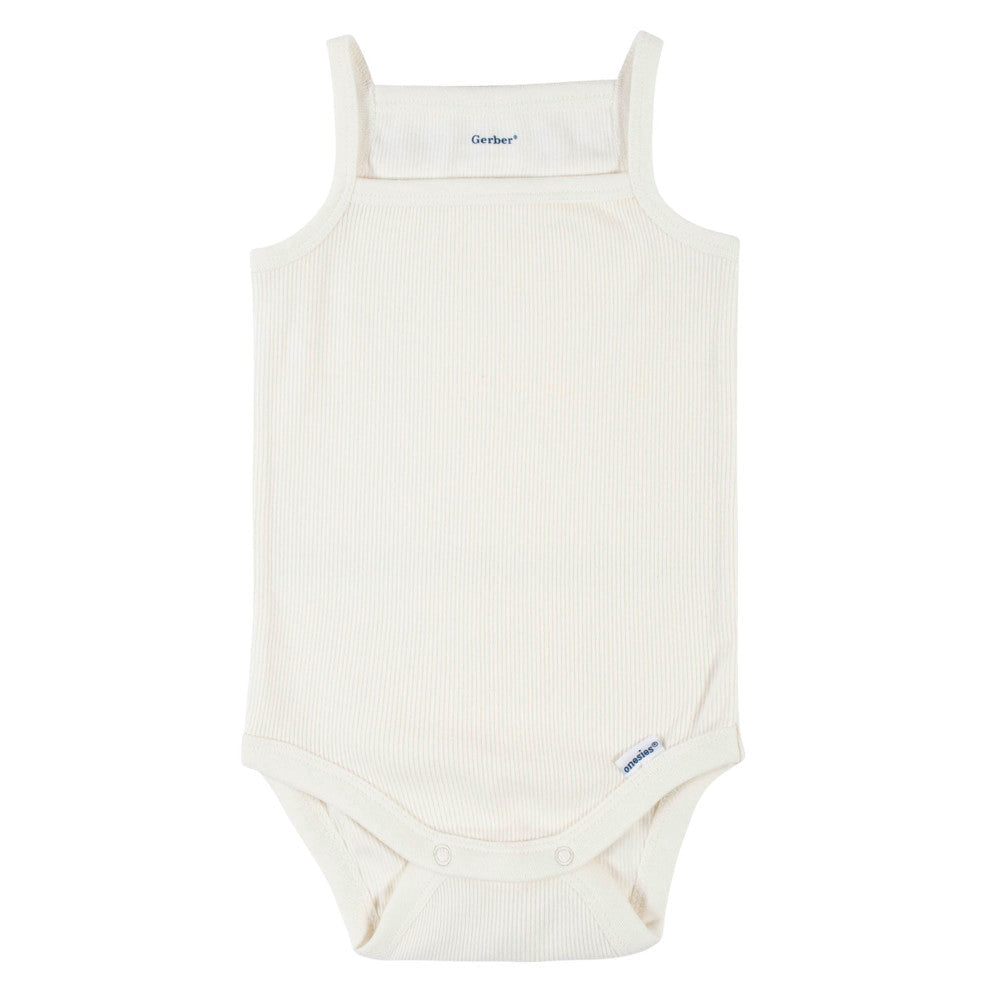 Modern Moments by Gerber 2-Pack Baby Girls Ivory/Pink Sleeveless Onesies Bodysuits, additional view 1