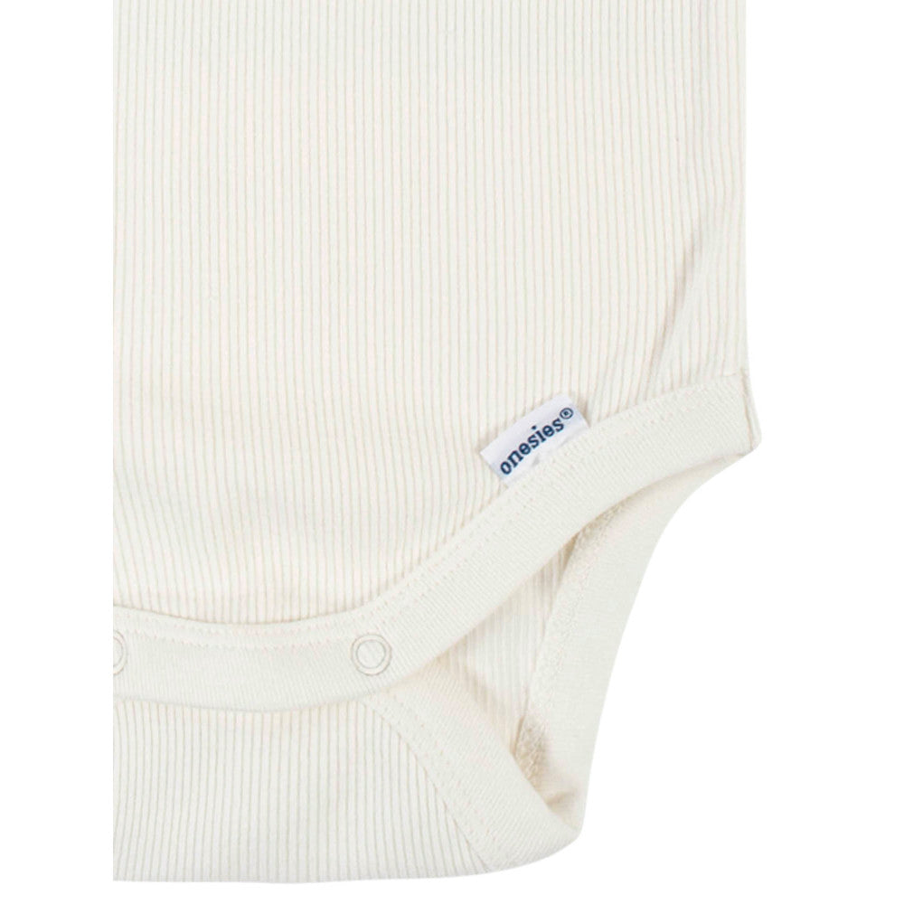 Modern Moments by Gerber 2-Pack Baby Girls Ivory/Pink Sleeveless Onesies Bodysuits, close-up detail 1
