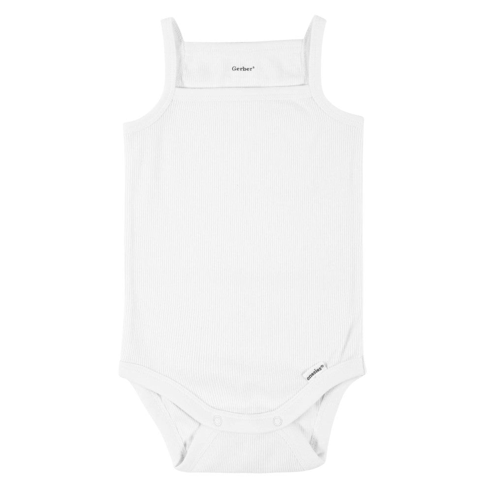 Modern Moments by Gerber 2-Pack Baby Girls Purple/White Sleeveless Onesies Bodysuits, additional view 1