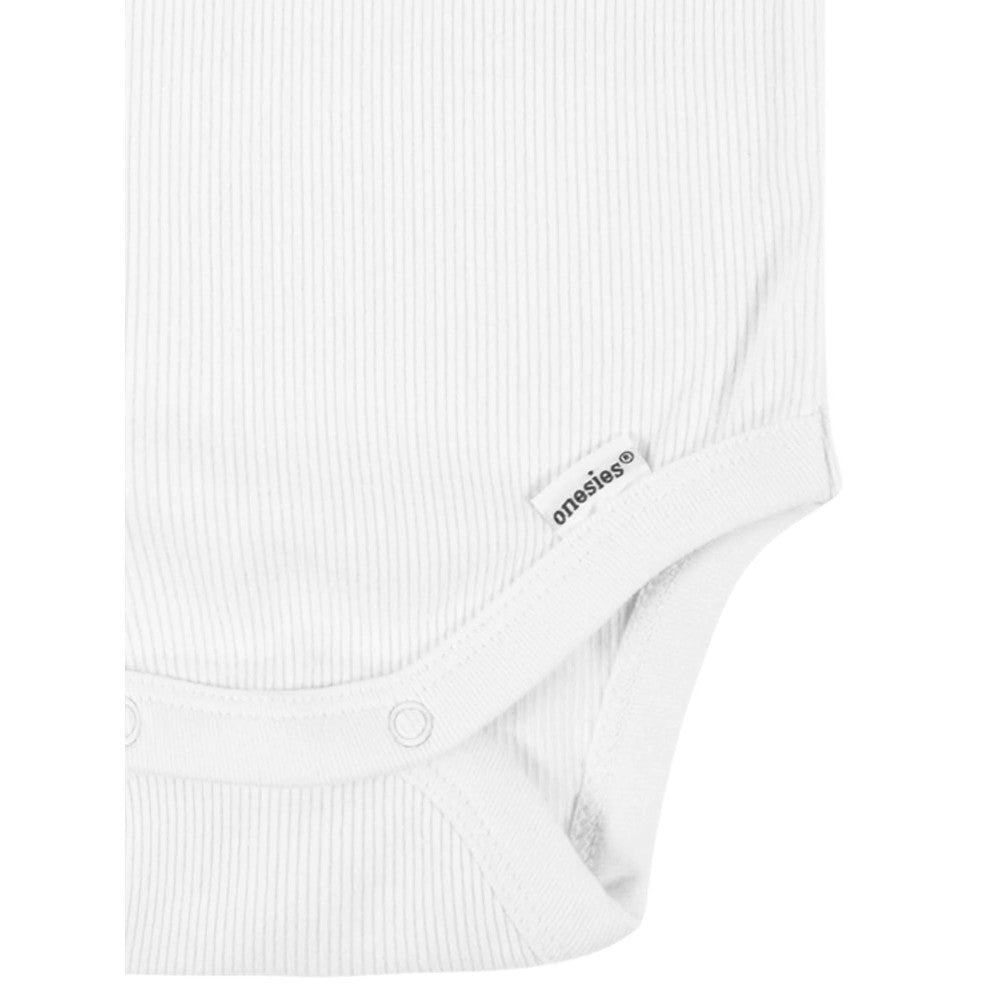 Modern Moments by Gerber 2-Pack Baby Girls Purple/White Sleeveless Onesies Bodysuits, close-up detail 1