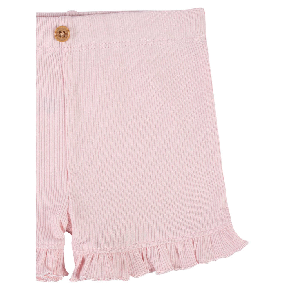 Modern Moments by Gerber 2-Pack Baby Girls Floral/Pink Shorts, close-up detail 1