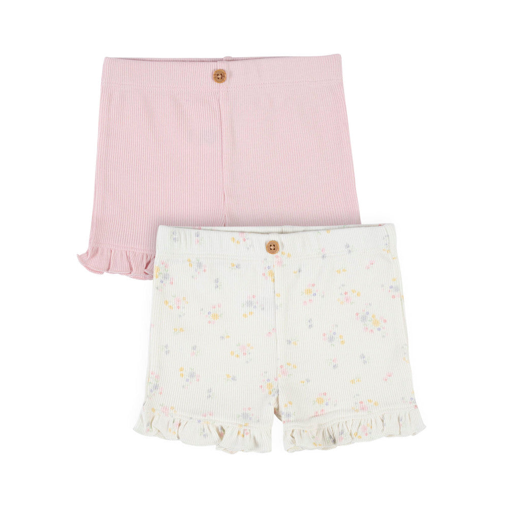 Modern Moments by Gerber 2-Pack Baby Girls Floral/Pink Shorts