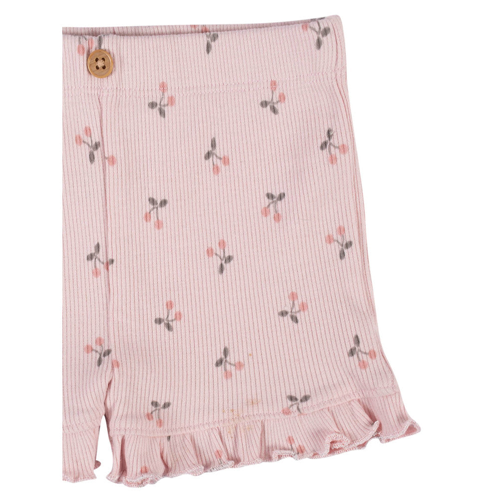 Modern Moments by Gerber 2-Pack Baby Girls Cherry/Pink Shorts, close-up detail 2