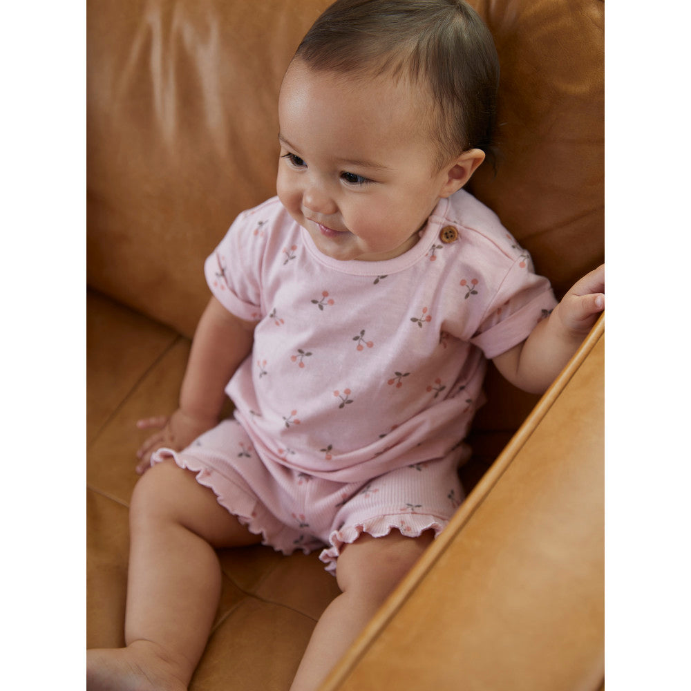 Modern Moments by Gerber 2-Pack Baby Girls Cherry/Pink Shorts, lifestyle photo 1