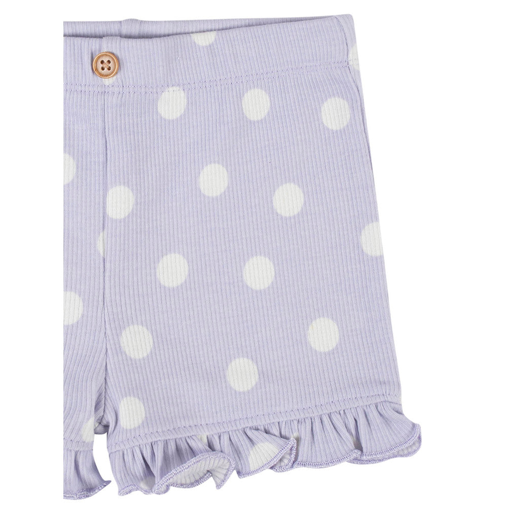 Modern Moments by Gerber 2-Pack Baby Girls Purple/Heather Shorts, close-up detail 2