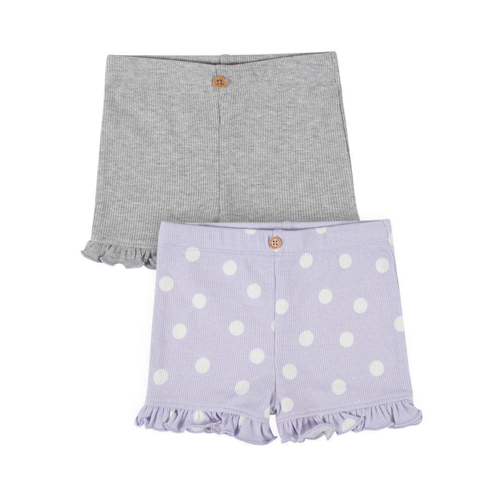 Modern Moments by Gerber 2-Pack Baby Girls Purple/Heather Shorts