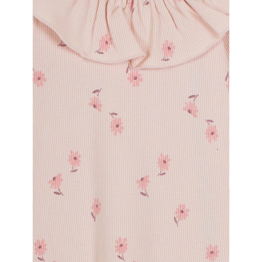 Modern Moments by Gerber Infant & Toddler Girls Pink Floral Ruffle Collar Pocket Dress, close-up detail 1