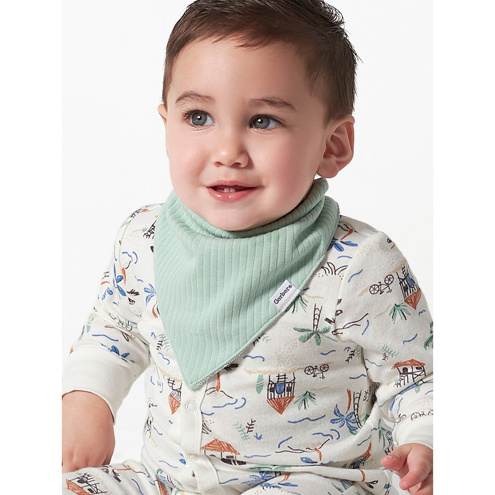 Modern Moments by Gerber Baby Boys Green Bandana Bib, lifestyle photo 1
