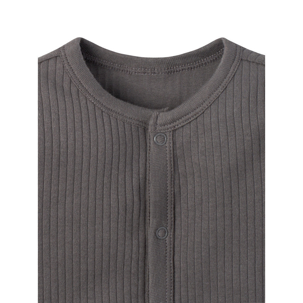 Baby Boys Dark Grey Coverall, close-up detail 1