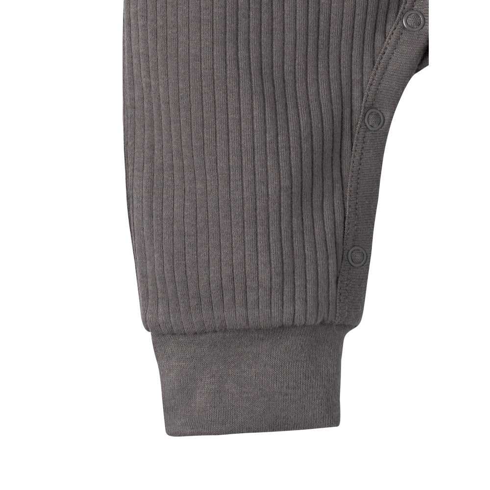 Baby Boys Dark Grey Coverall, close-up detail 2