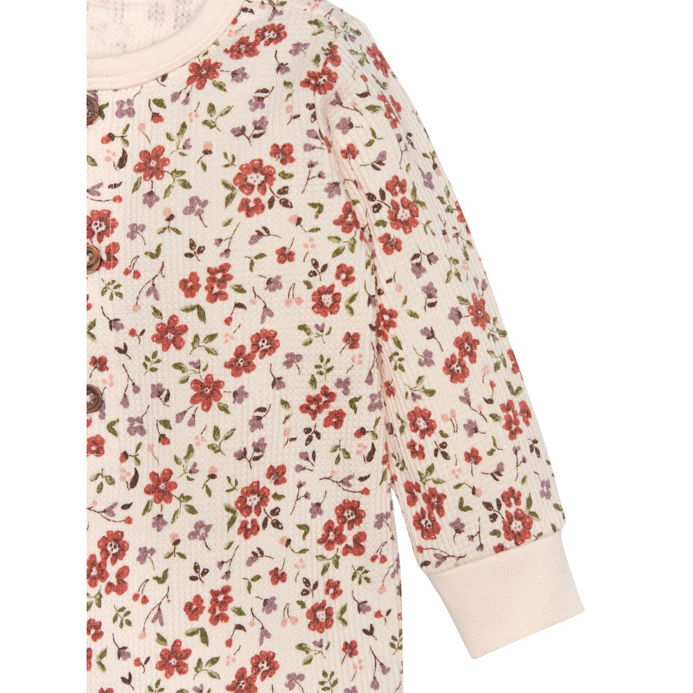 Modern Moments by Gerber 1-Pack Baby Girls Pink Romper, close-up detail 2