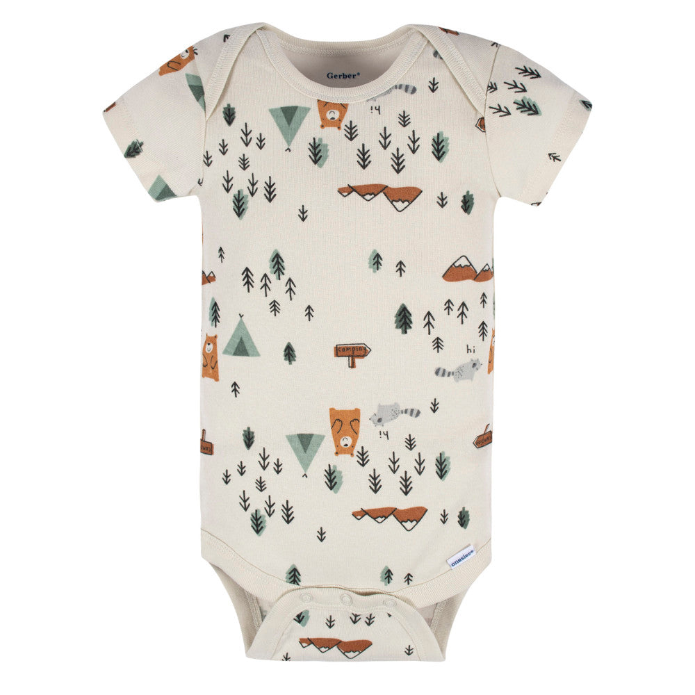 3-Pack Baby Boys Grey Short Sleeve Onesies Bodysuits, additional view 3