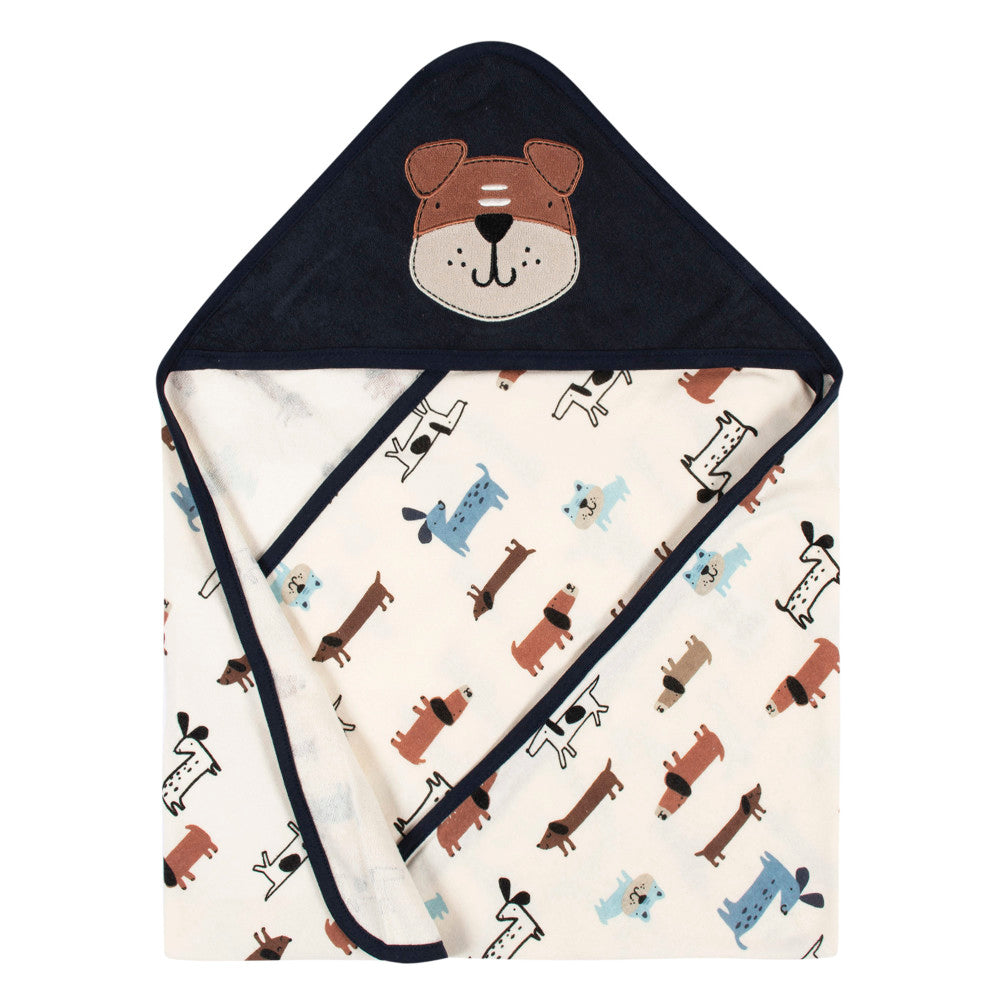 4-Piece Baby Boys Blue Hooded Towel & Washcloths Bath Set, additional view 3