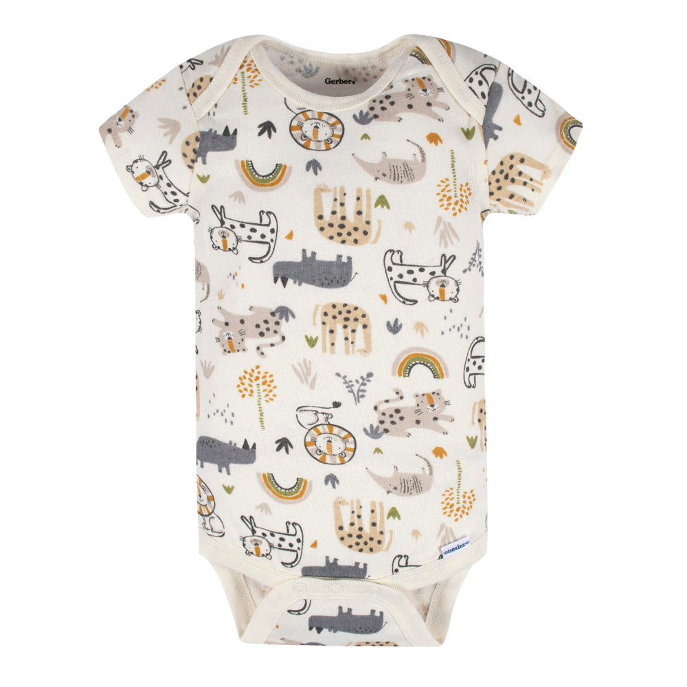 3-Pack Baby Boys Charcoal Short Sleeve Onesies Bodysuits, additional view 1