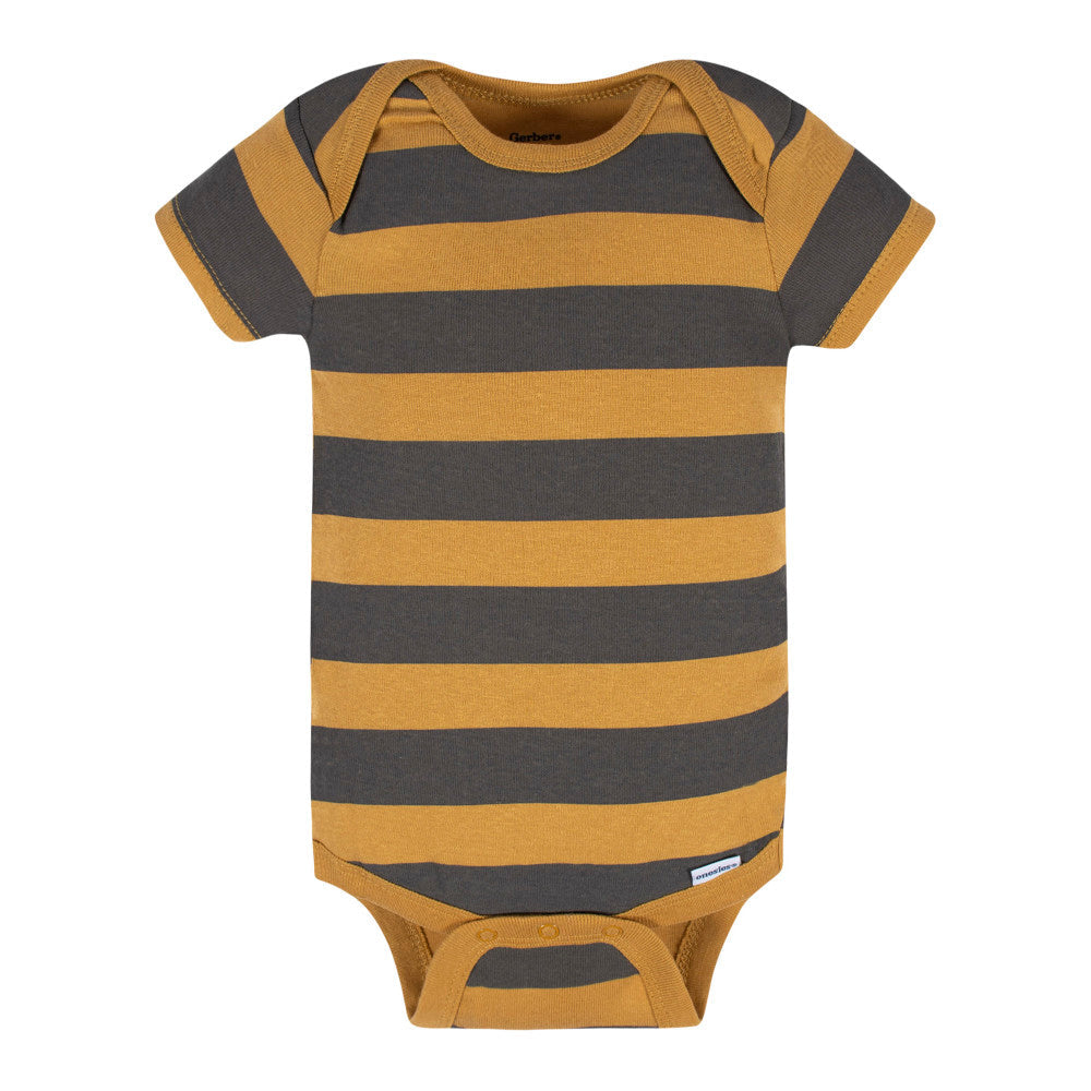 3-Pack Baby Boys Charcoal Short Sleeve Onesies Bodysuits, additional view 2