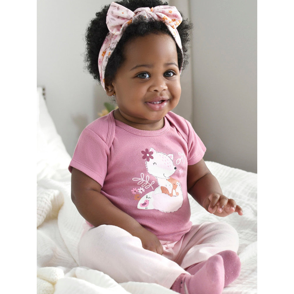 2-Pack Baby Girls Dark Pink Pants, lifestyle photo 1