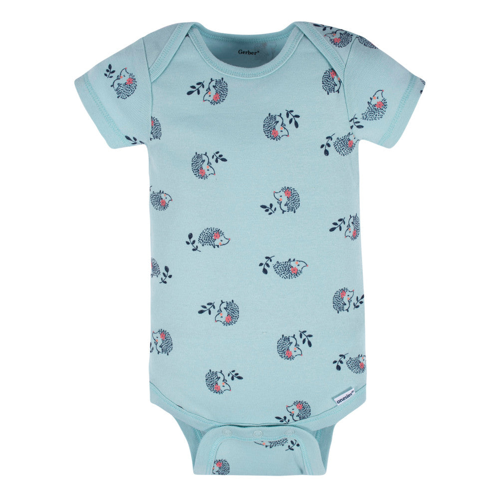 3-Pack Baby Girls Peach Short Sleeve Onesies Bodysuits, additional view 3